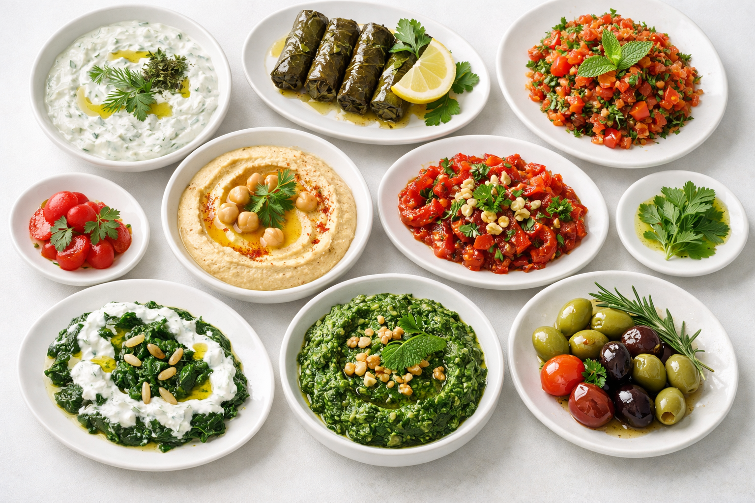 Seramik tabakta zarif meze sunumu