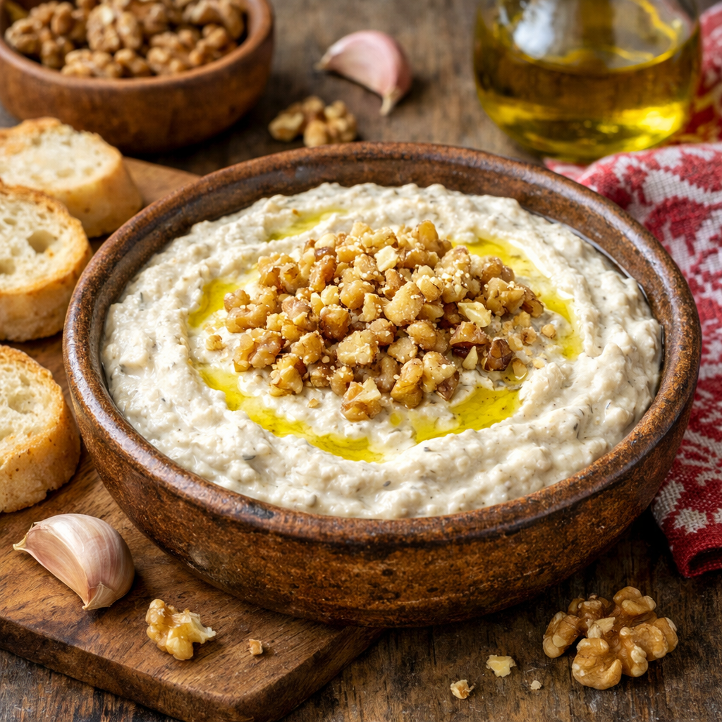 Cevizli tarator sosu kasede